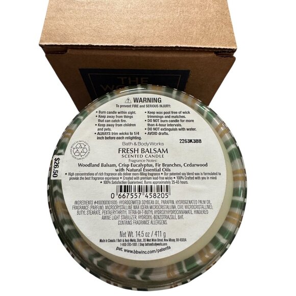 Bath & Body Works Fresh Balsam Scented Candle, 3-Wick, 14.5 oz - Picture 4 of 4